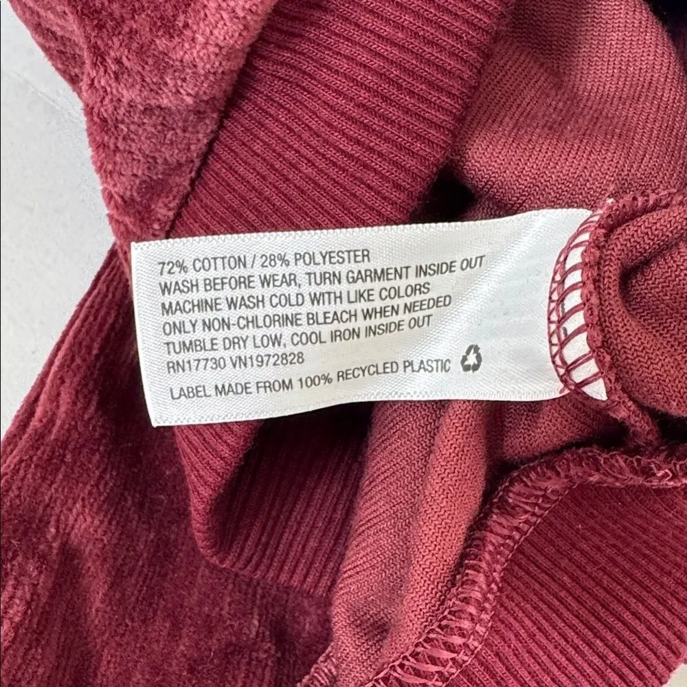 Cat & Jack Kids Burgundy Ribbed Velvet Pajama Set Size 3-6 Months